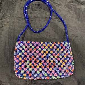 Floral Beaded Women's Bag - Multicolor